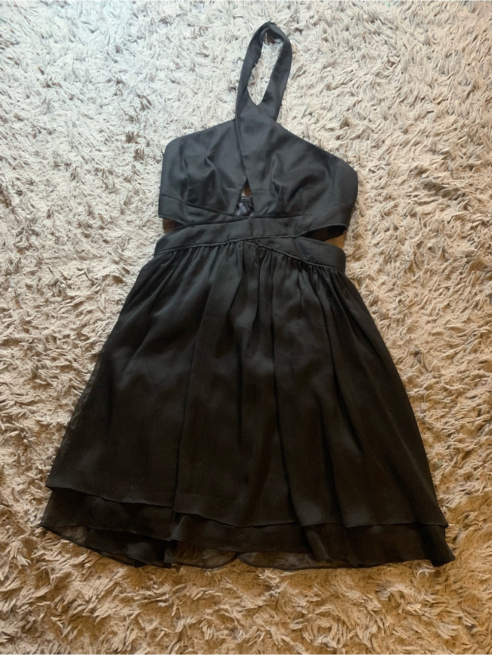 Guess black cutout halter cocktail dress sz 8